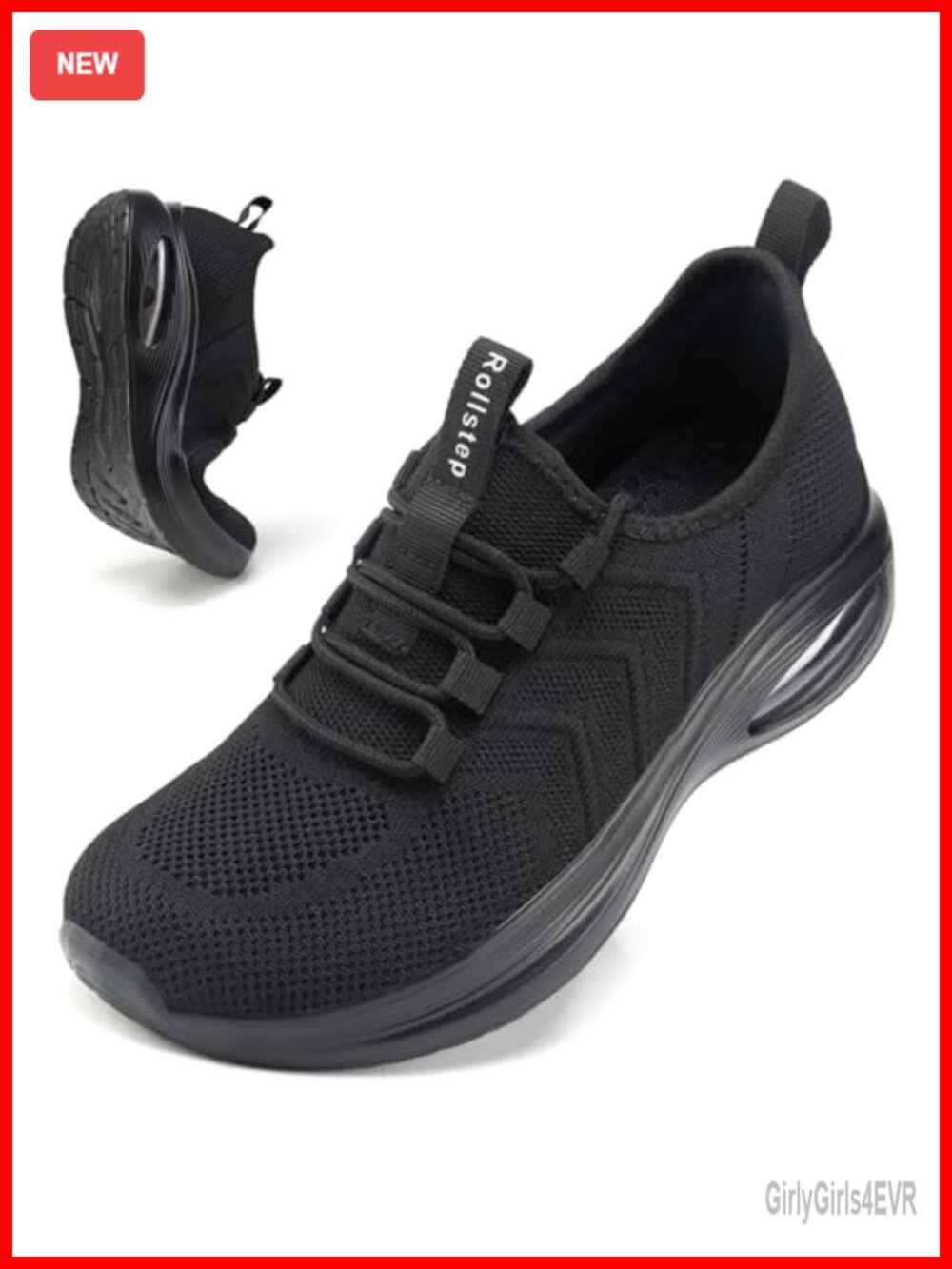 Wide Toe Box Women's Air Cushion Running Shoes Breathable Slip-On
